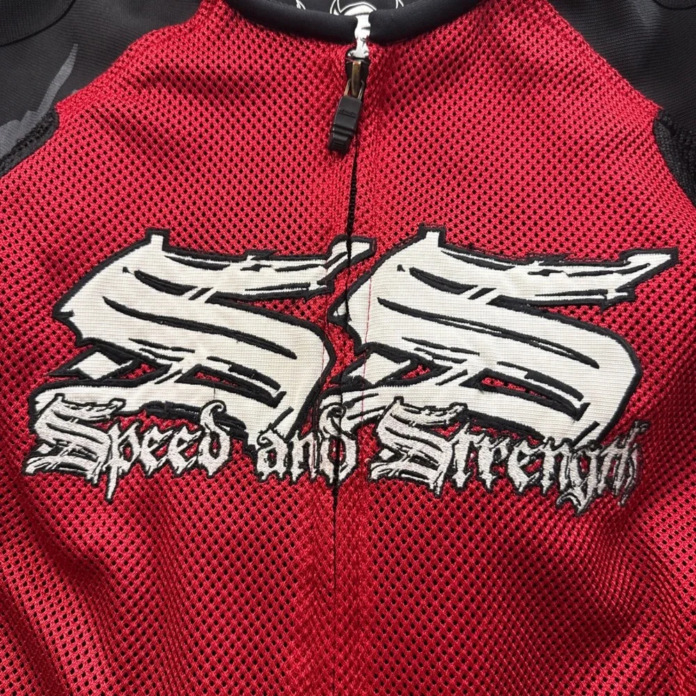 Men's Speed And Strength Armored Motorcycle Mesh Jacket With Protective Gear L